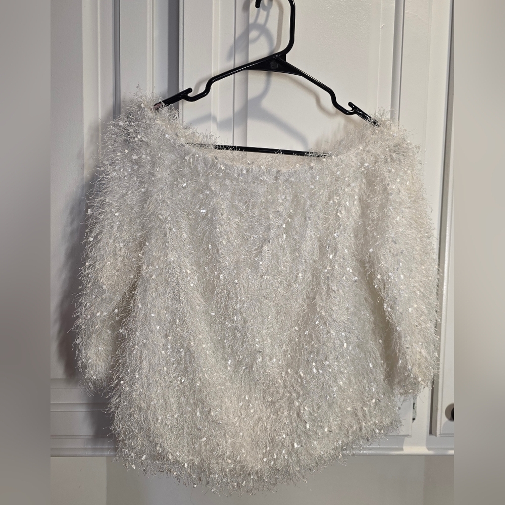 Hayden White Textured Sweater